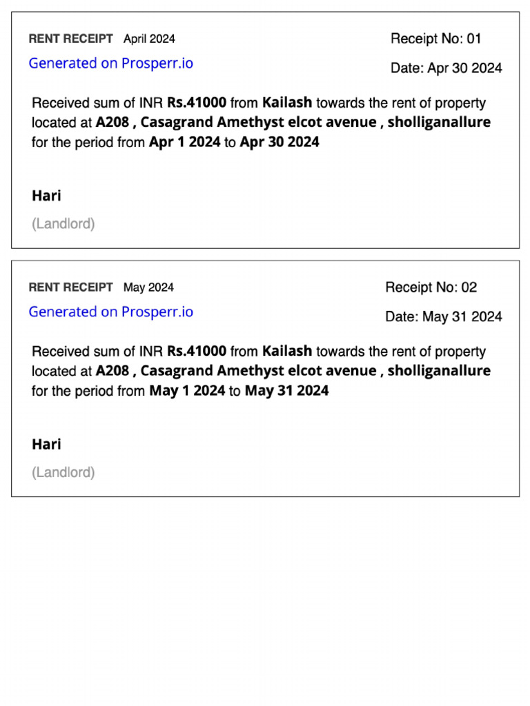Receipts PDF