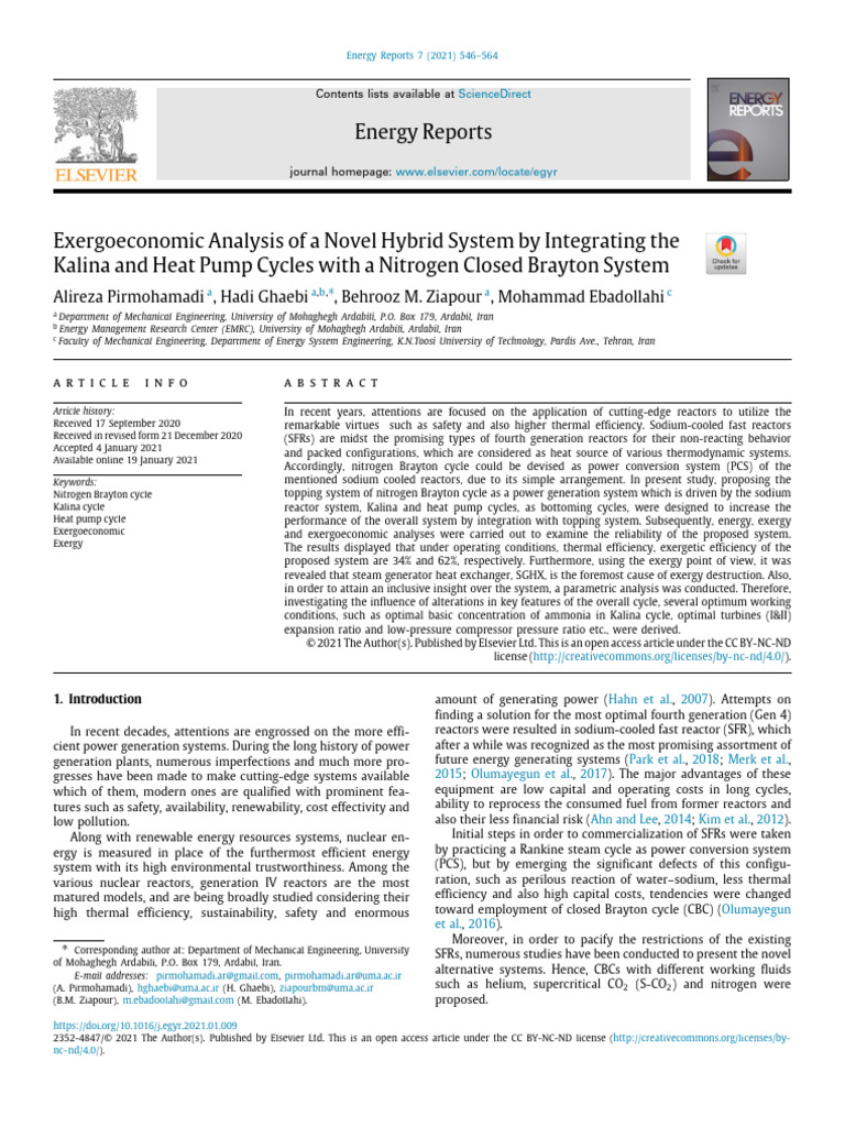 Exergoeconomic Analysis of A Novel Hybrid System by Integrating | PDF ...