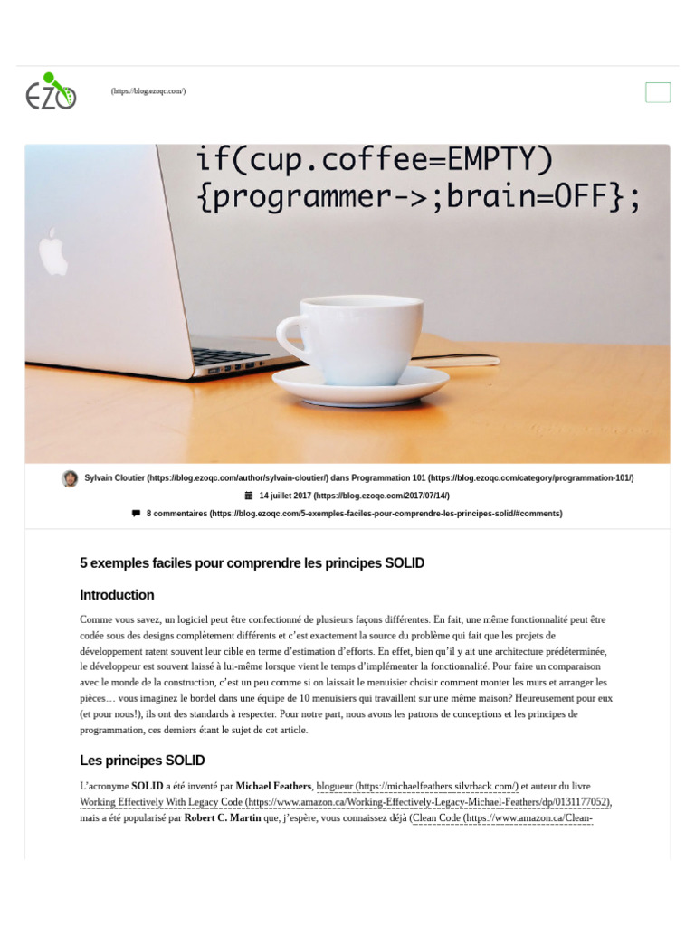 Comprendre les principes SOLID en PHP | PDF | Interface (Informatique ...