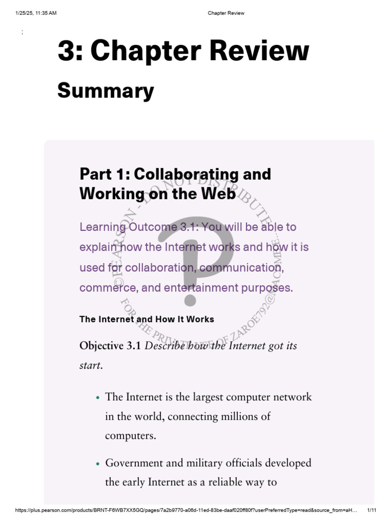 Chapter Review | PDF | World Wide Web | Internet & Web