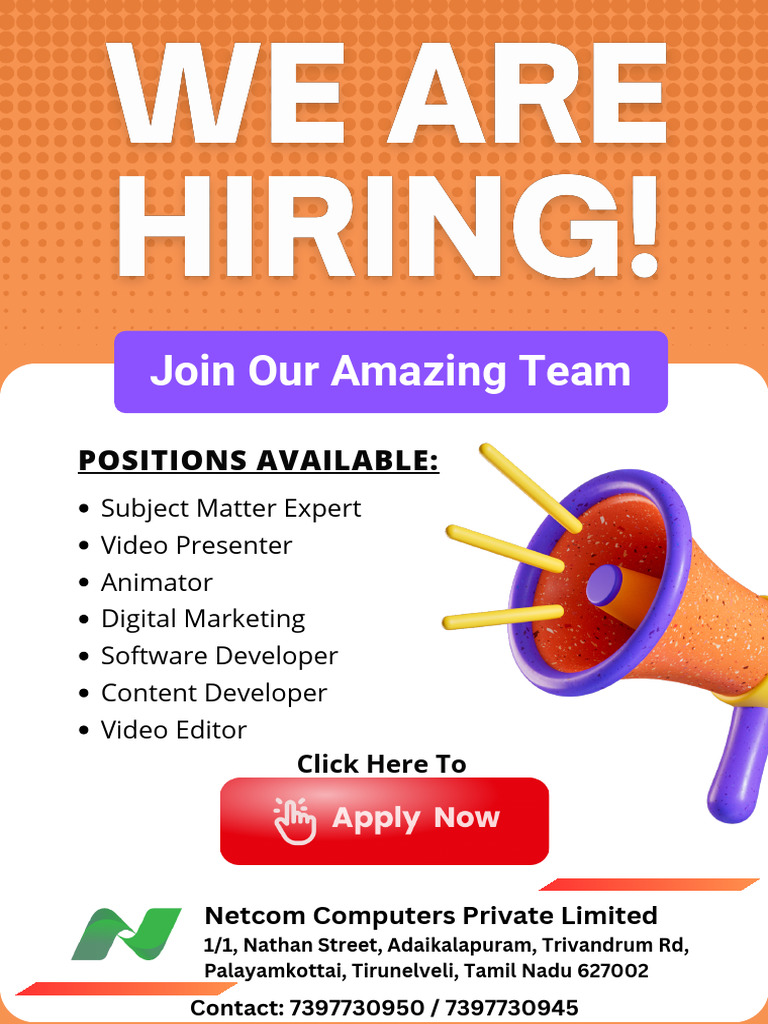 Job Openings at Netcom Computers | PDF