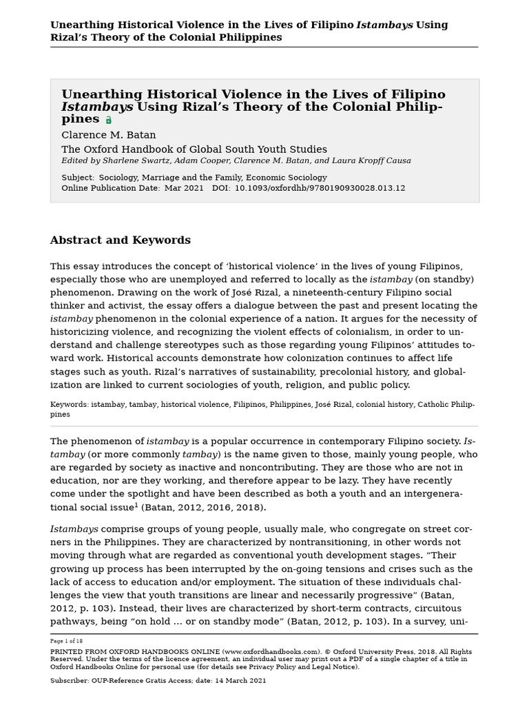 Batan (2021) Unearthing Historical Violence PDF Philippines