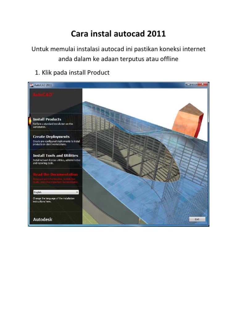 Panduan Instalasi AutoCAD 2011 | PDF | Komputer | Teknologi & Rekayasa