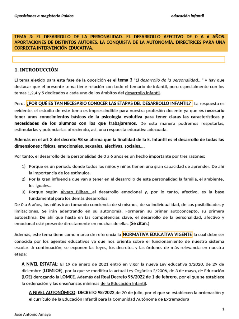 Tema 3 - 2024 | PDF | Las emociones | Teoría de apego