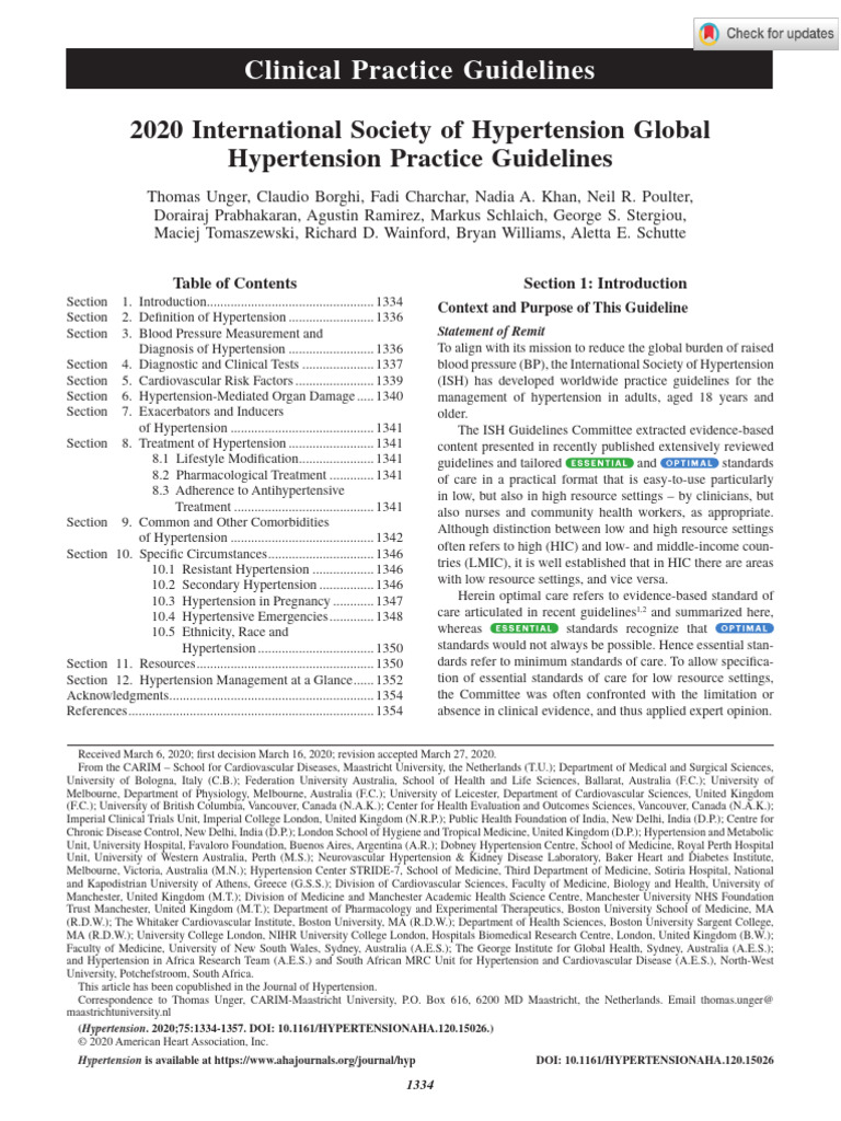 Hypertension Guidelines21.20 | PDF | Hypertension | Blood Pressure