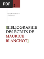 Bibliographie Des Écrits de Maurice Blanchot