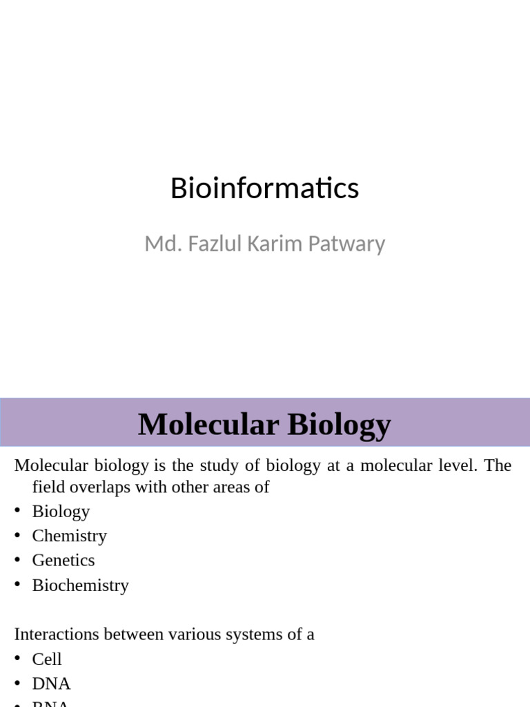 lec-01 | PDF | Rna | Protein Structure