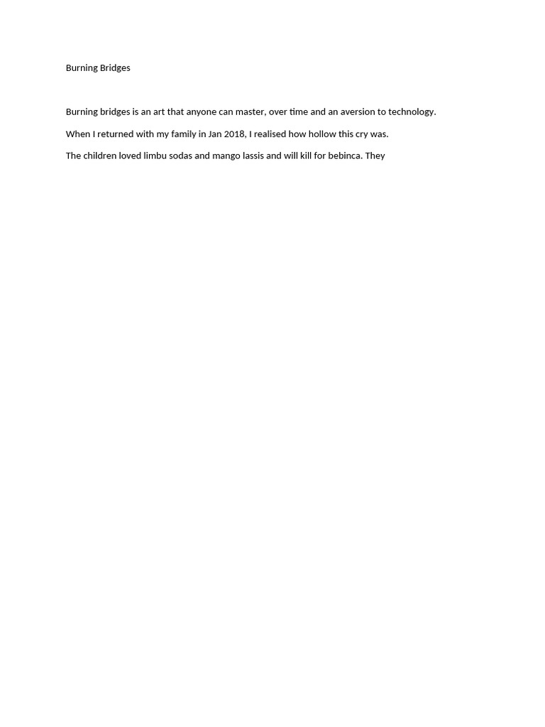 Mastering the Art of Burning Bridges | PDF
