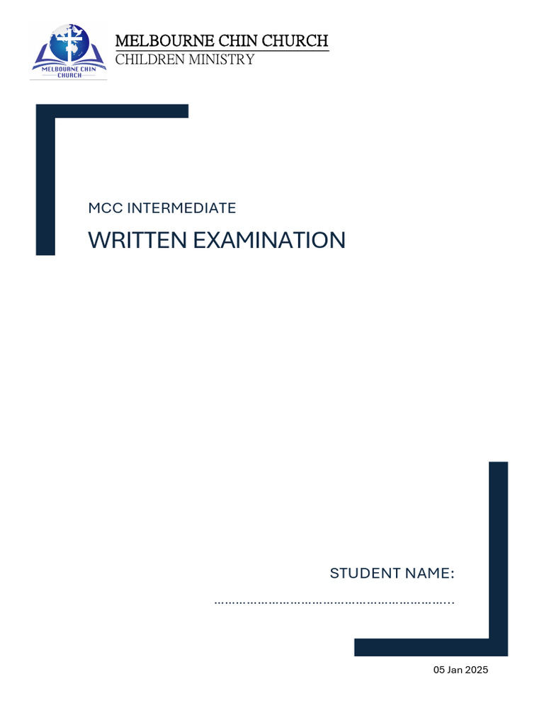 Sunday School Exam for Children Ministry | PDF | Ten Commandments ...