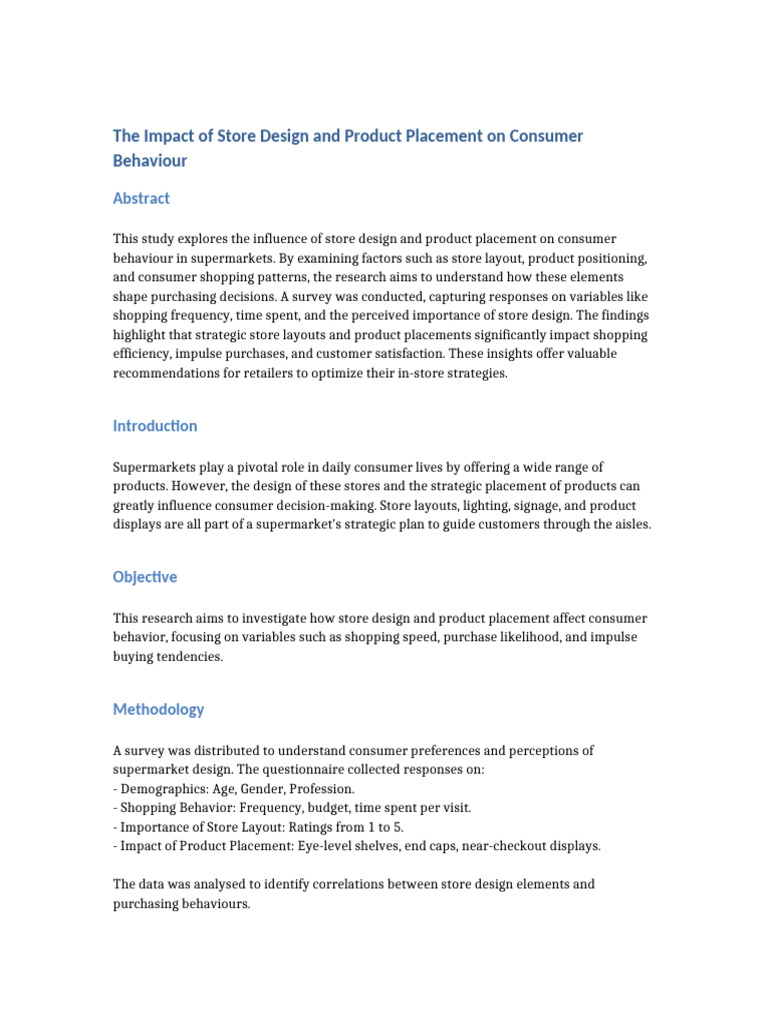 Store Design's Effect on Shopper Behavior | PDF | Consumer Behaviour ...