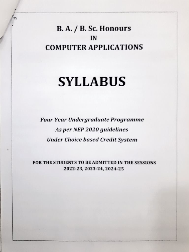 Computer Applications Syllabus NEP 2020 | PDF | Computer Security ...