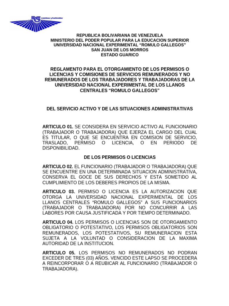 Reglamento para El Otorgamiento de Los Permisos o Licencias y ...