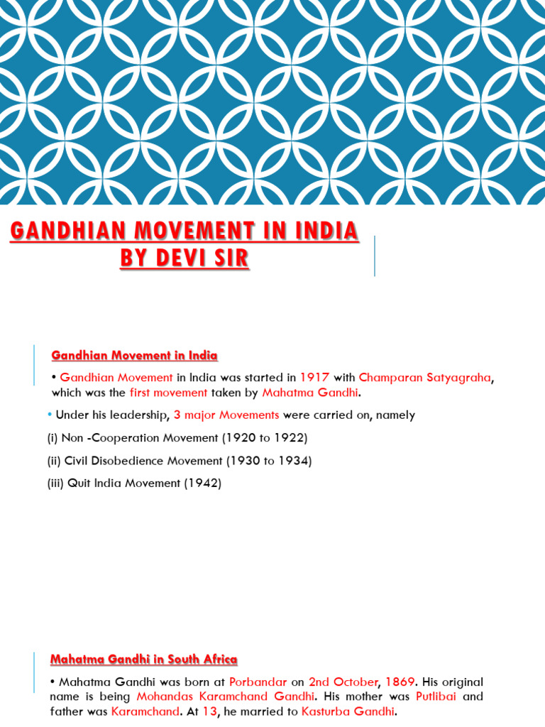 Gandhian Movement in India by Devi Sir | PDF | Mahatma Gandhi ...