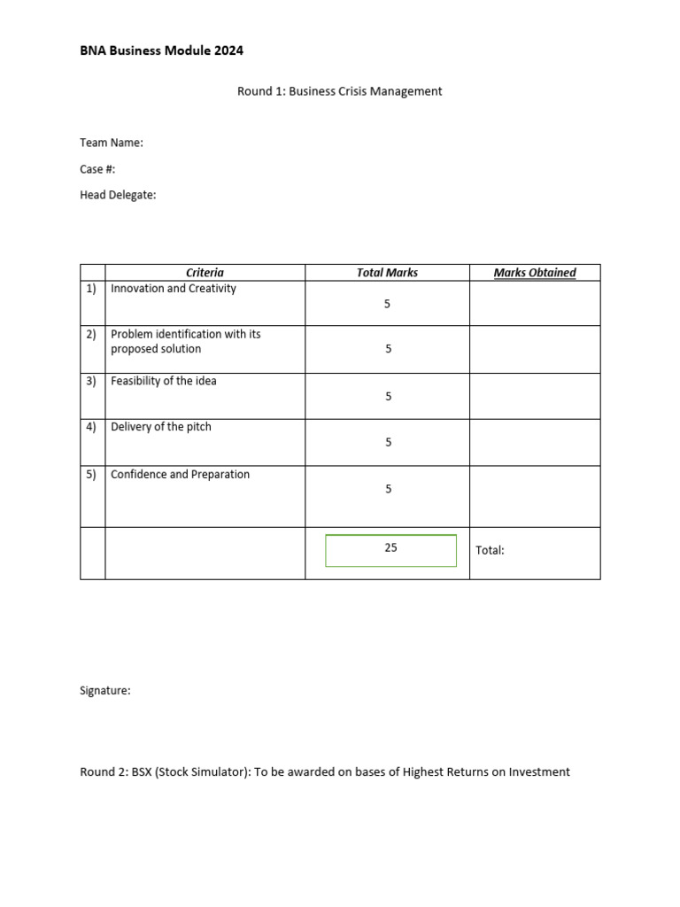 BNA Business Module 2024 Overview | PDF | Business