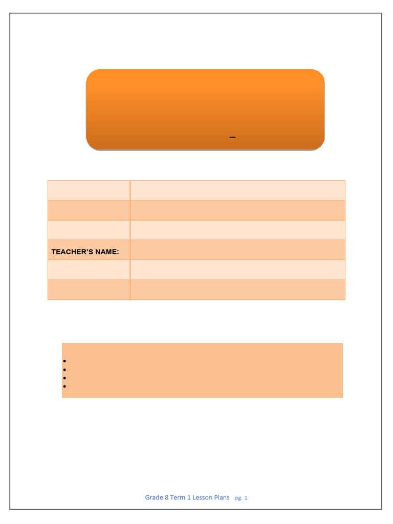 Grade 8 Whole Numbers Lesson Plan | PDF | Learning | Multiplication