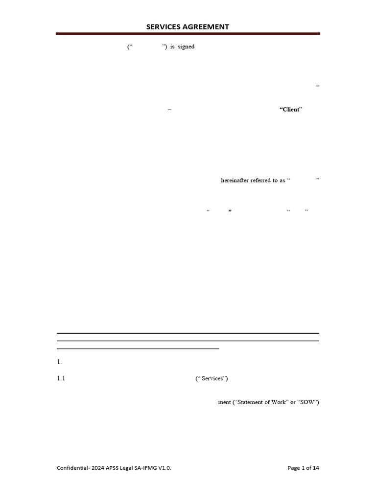 Service Agreement Draft | PDF | Arbitration | Indemnity