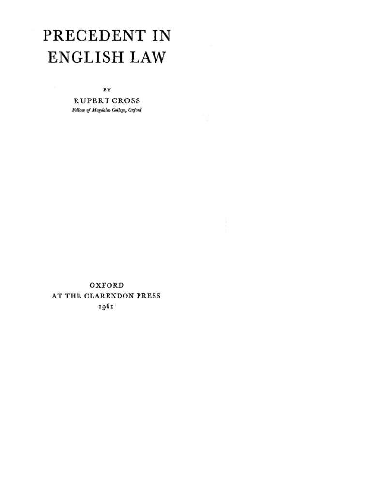 Precedent in English Law | PDF