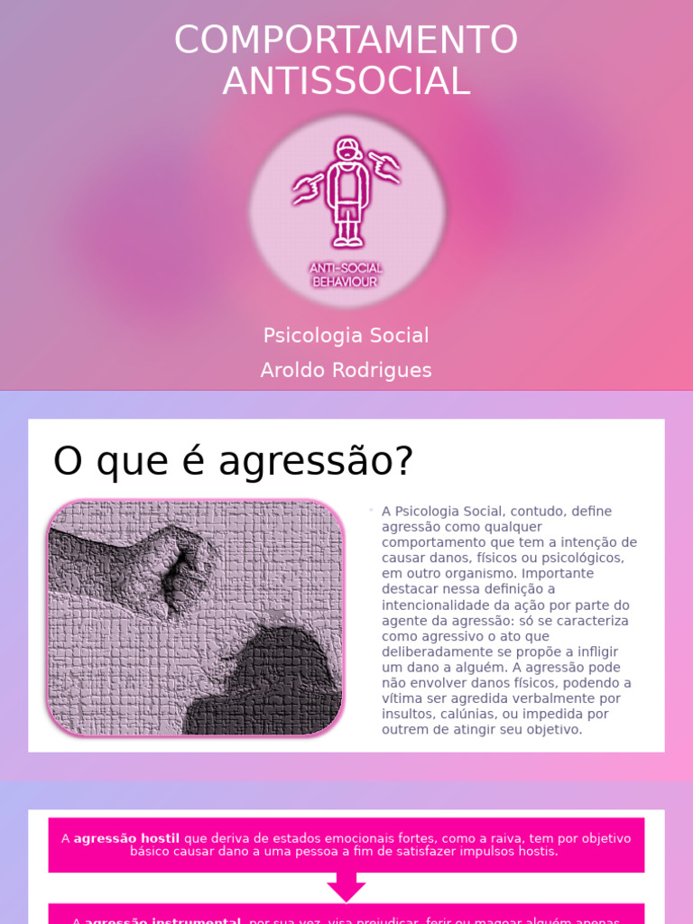 Comportamento Antissocial | PDF | Agressão | Violência