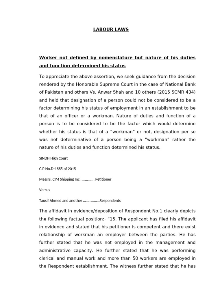 Understanding Worker Status in Labour Law | PDF | Employment | Banks