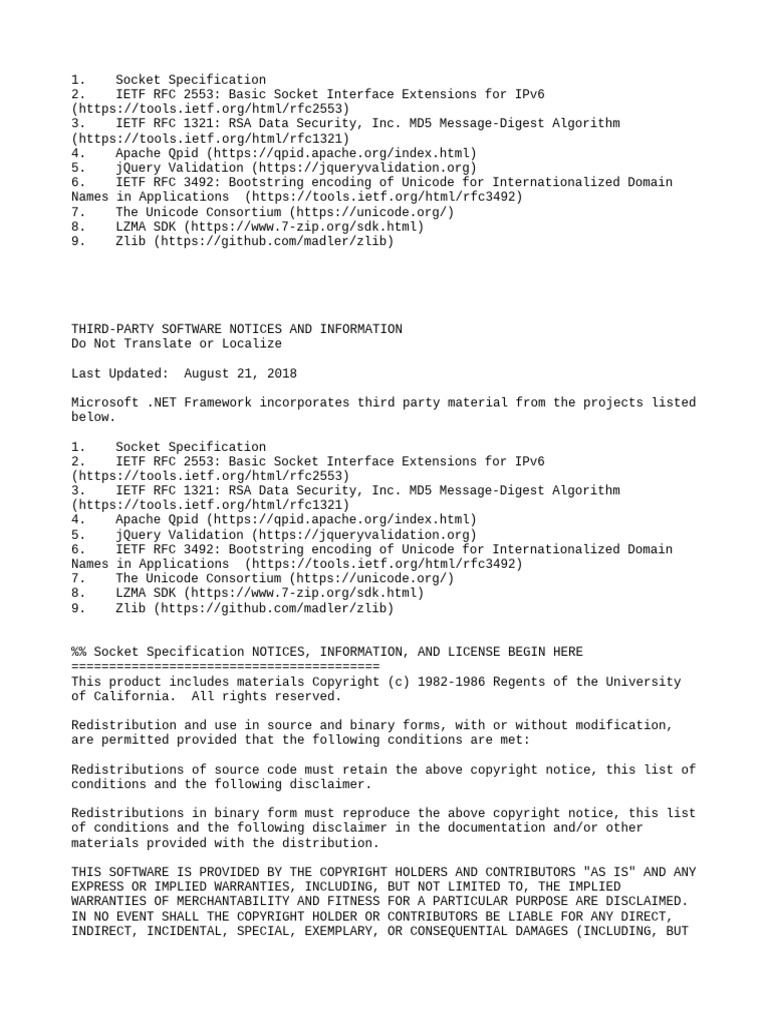 Third-Party Software Notices and Licenses | PDF | License | Copyright