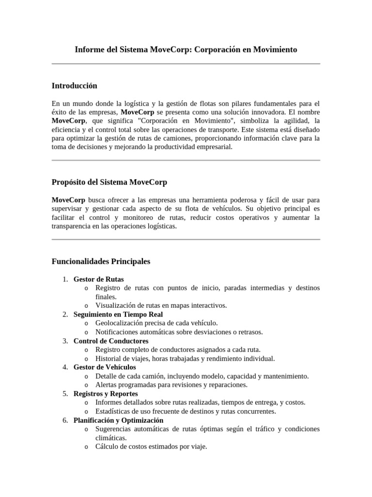 MOVECORP | PDF | Logística | Business