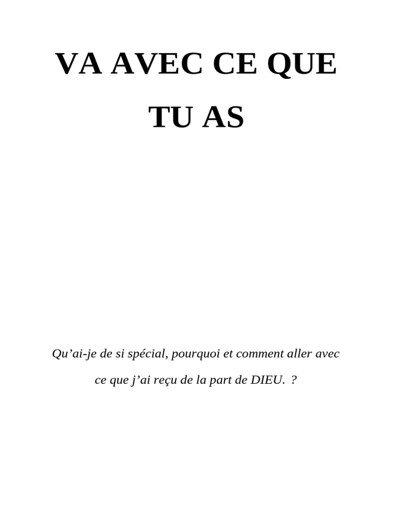 Va Avec Ce Que Tu As | PDF | Goliath (Bible) | Saül