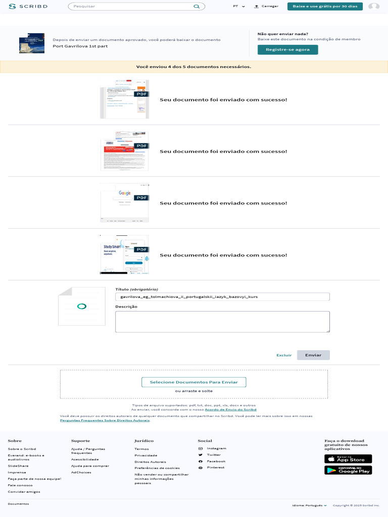 Fazer Upload de Um Documento - Scribd | PDF | Scribd | Informática