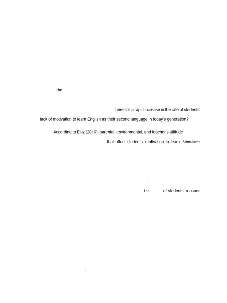 Factors Influencing ESL Student Motivation | PDF | Motivational ...