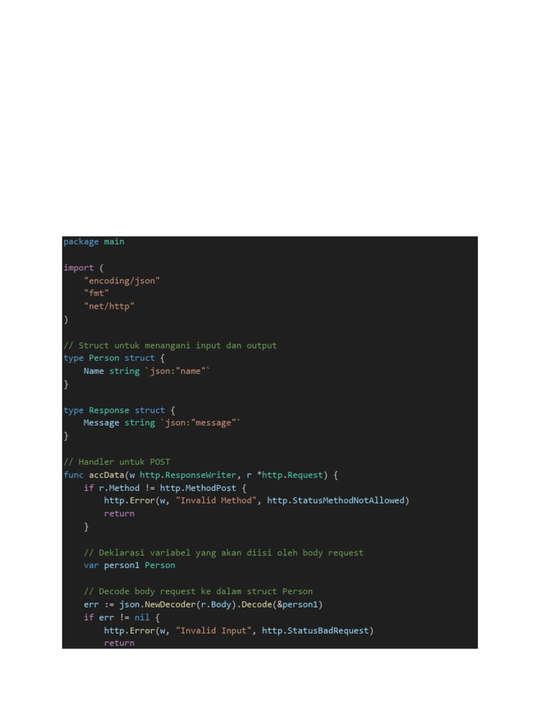 HTTP Server with JSON Handling in Go | PDF