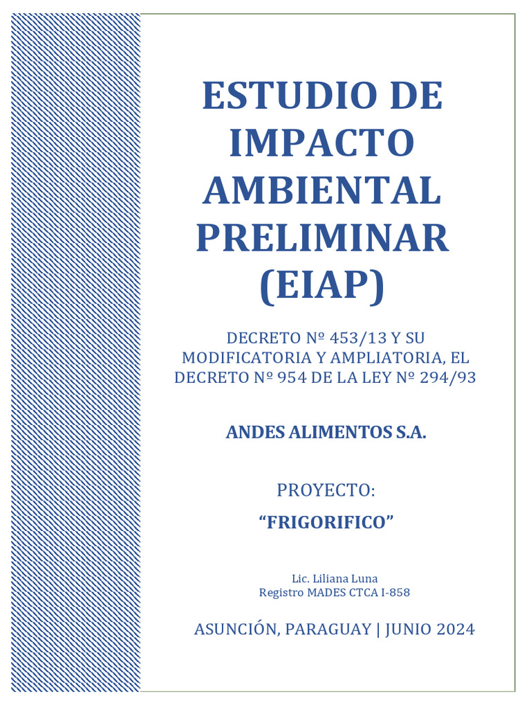 EIAP Proyecto Frigorífico Andes Alimentos | PDF