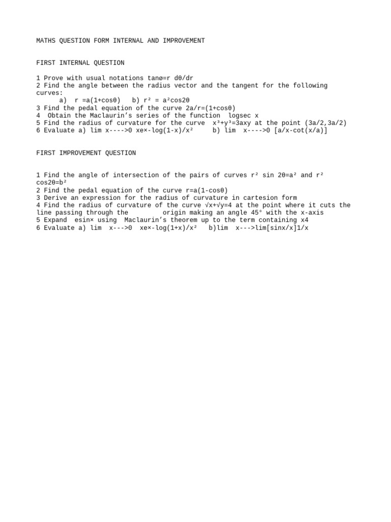 Maths Question | PDF