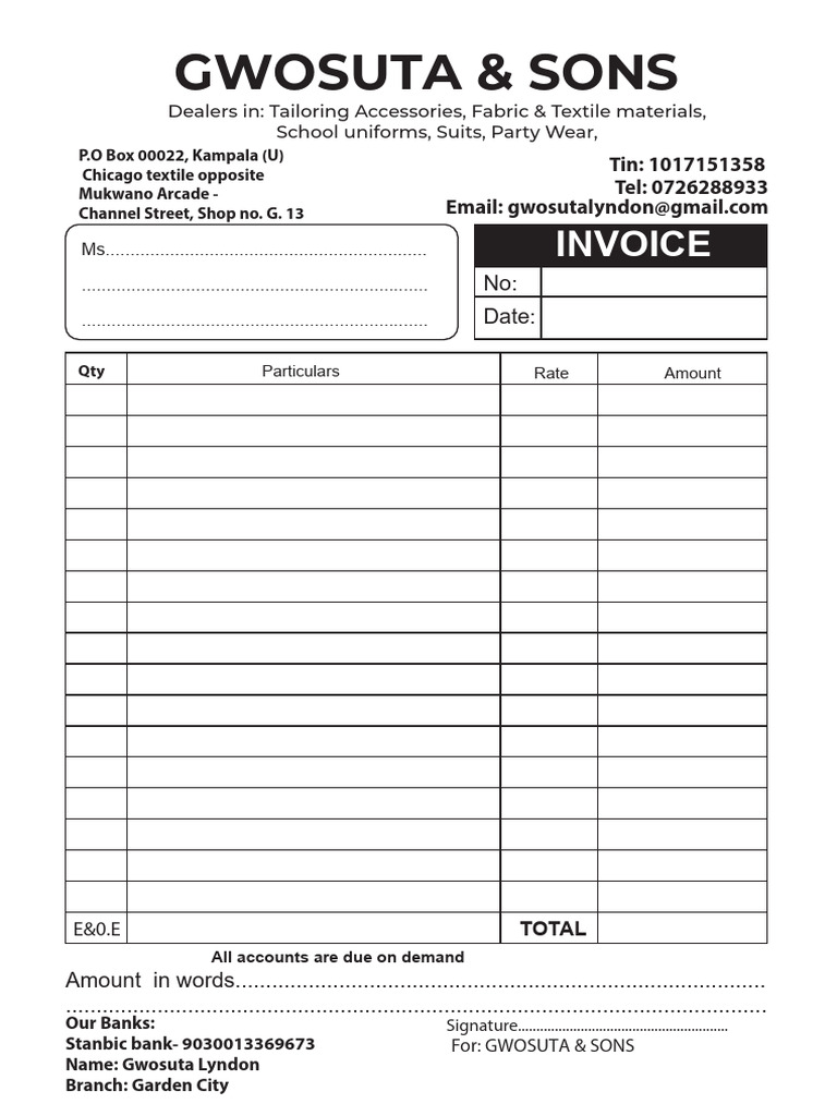 Gwosuta Invoice | PDF