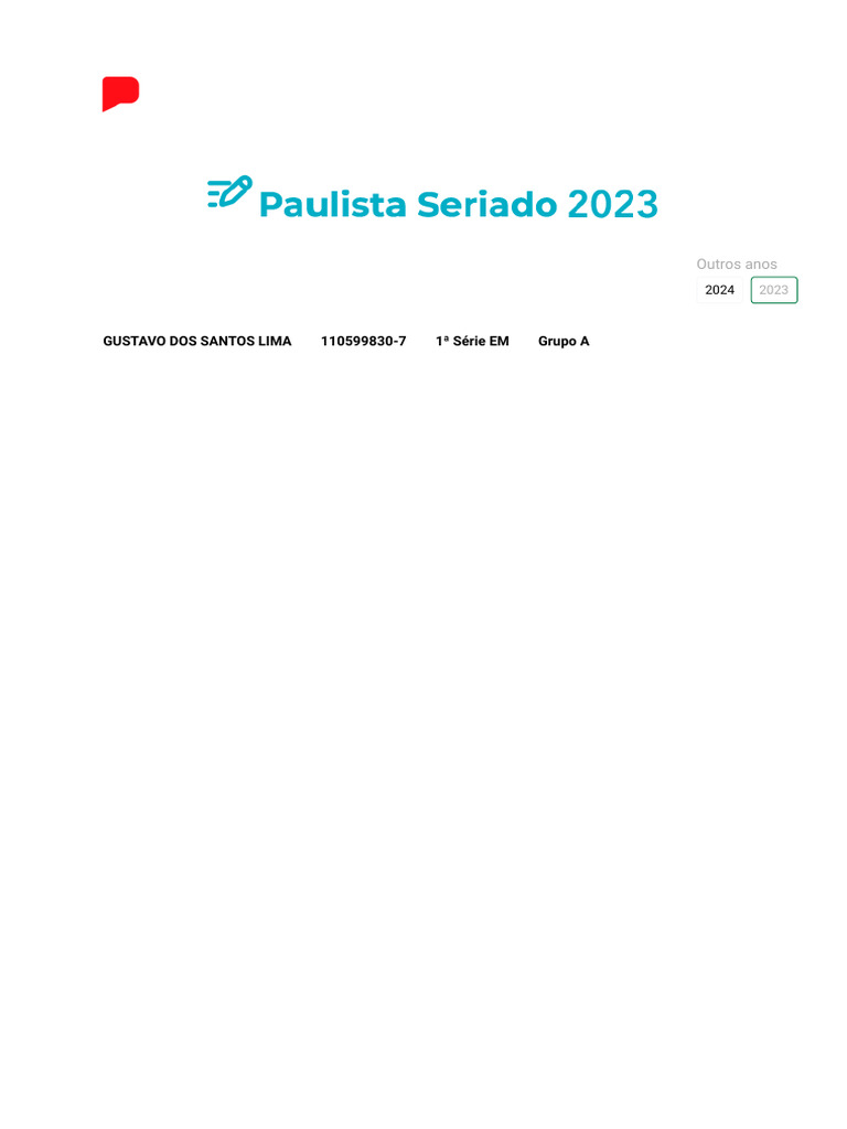 [Provão] 2023 Paulista nota | PDF