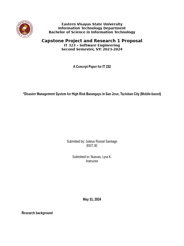 Mobile Disaster Management System Proposal | PDF | Emergency Management ...
