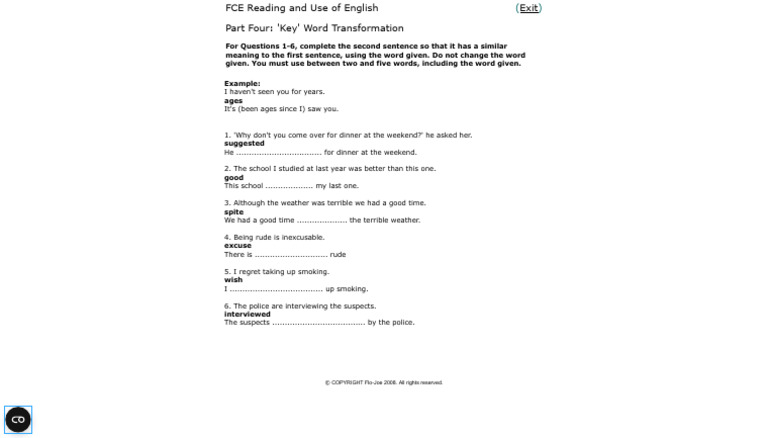 Part 4 Reading and Use of English 3 | PDF