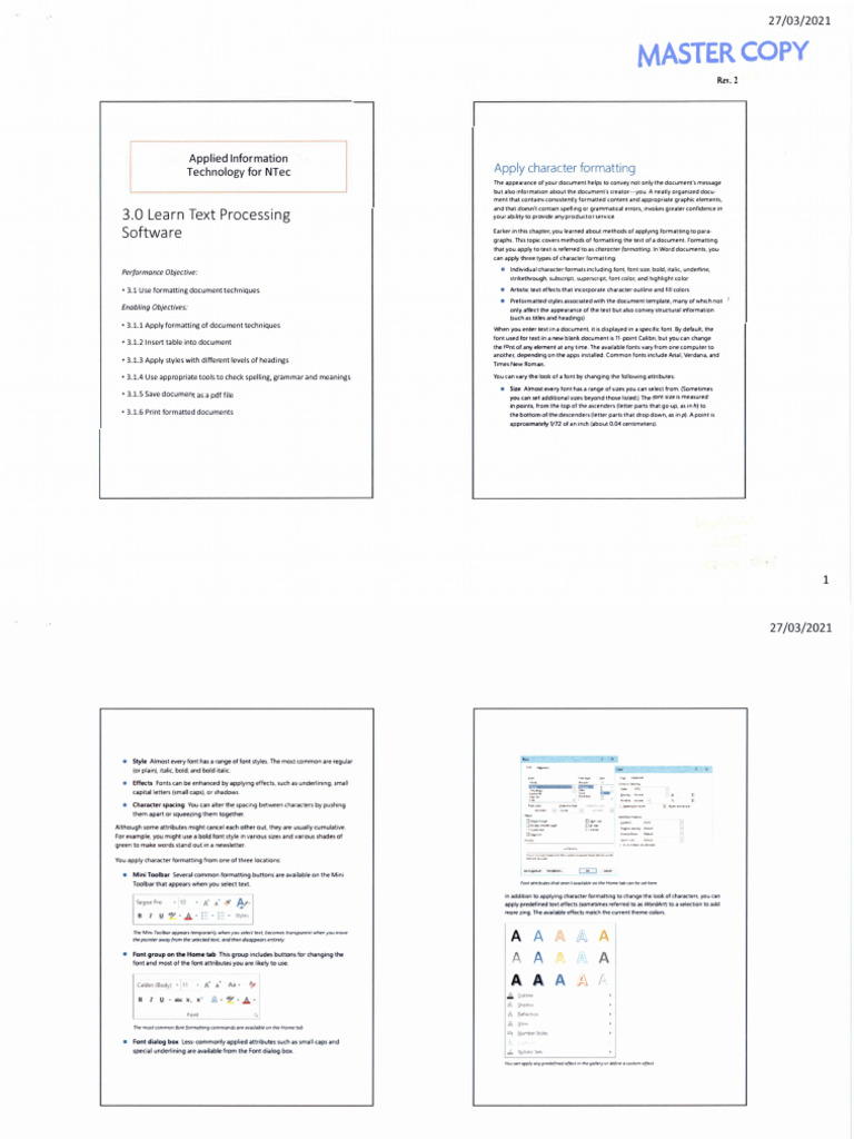 Text Formatting Techniques in Word | PDF | Typefaces | Document