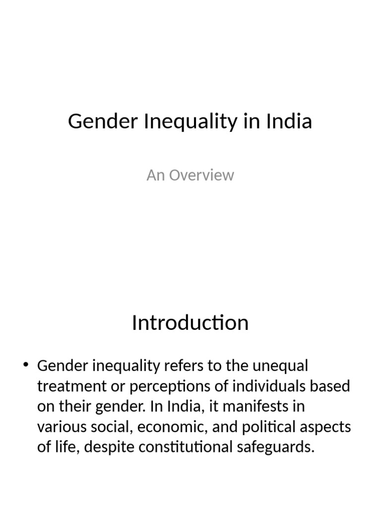 Gender Inequality in India Overview | PDF