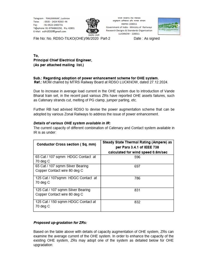 OHE System Power Enhancement Guidelines | PDF | Rail Transport ...