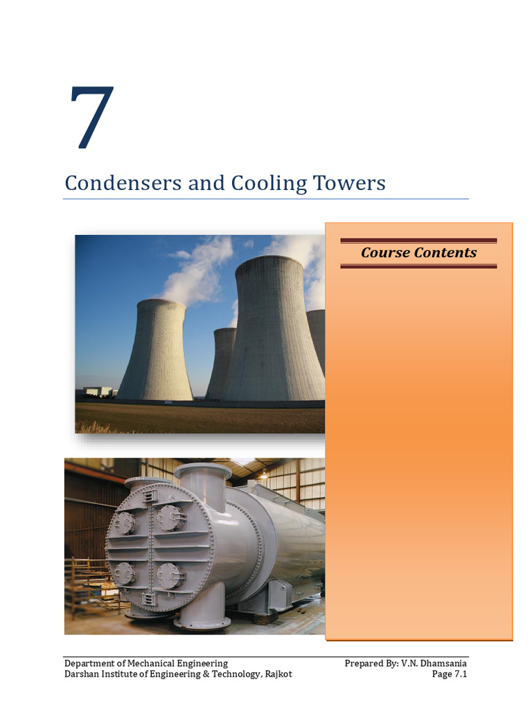 Condensers and Cooling Towers Overview | PDF | Pump | Water