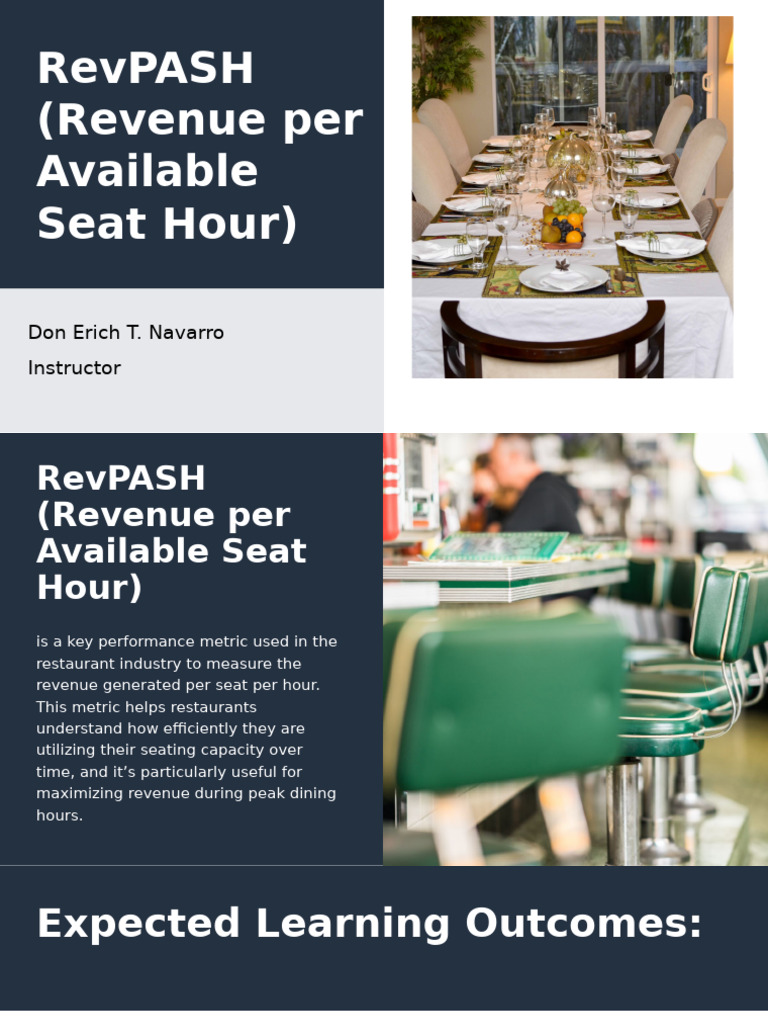RevPASH, Average Check, Table Turnover | PDF | Restaurants | Menu