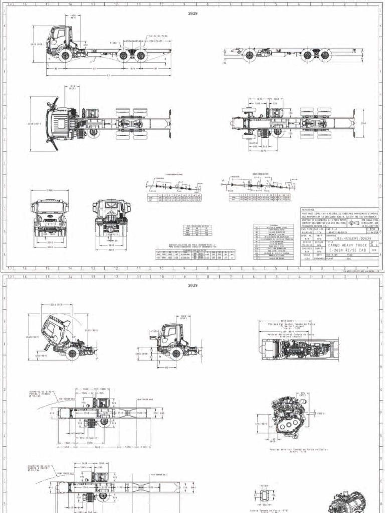 Desenhos Ford Cargo 2629 | PDF