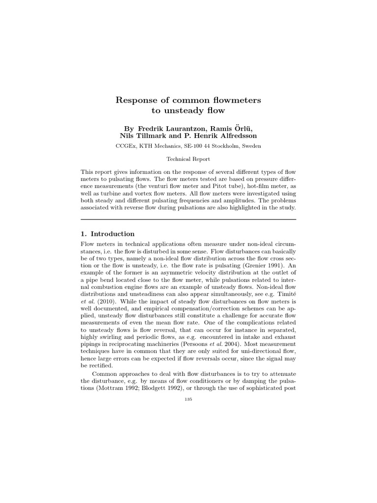 FULLTEXT01 | PDF | Flow Measurement | Fluid Dynamics