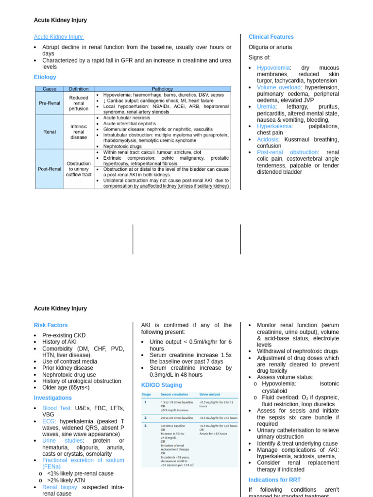 Acute Kidney Injury | PDF | Kidney | Clinical Medicine