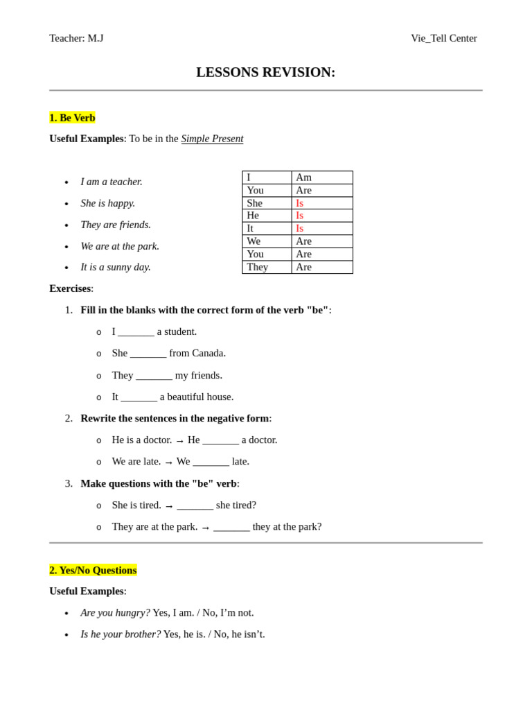 Revision | PDF | Grammatical Number | Plural