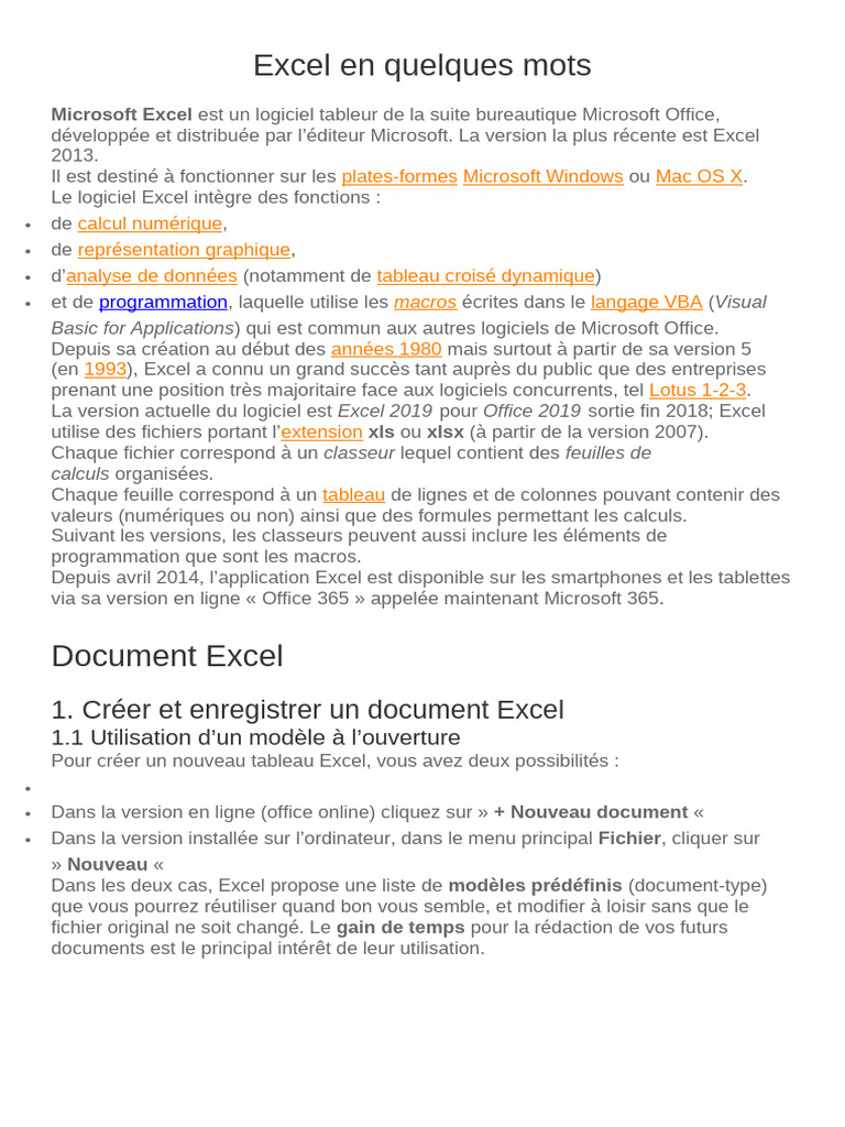 Introduction à Microsoft Excel | PDF | Microsoft Excel | Logiciel