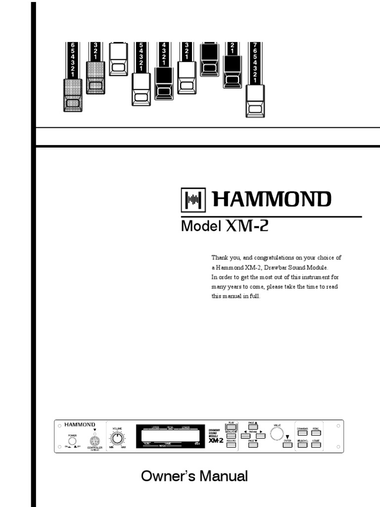 HAMMOND Manual Xm2 Engl | Synthesizer | Pitch (Music)