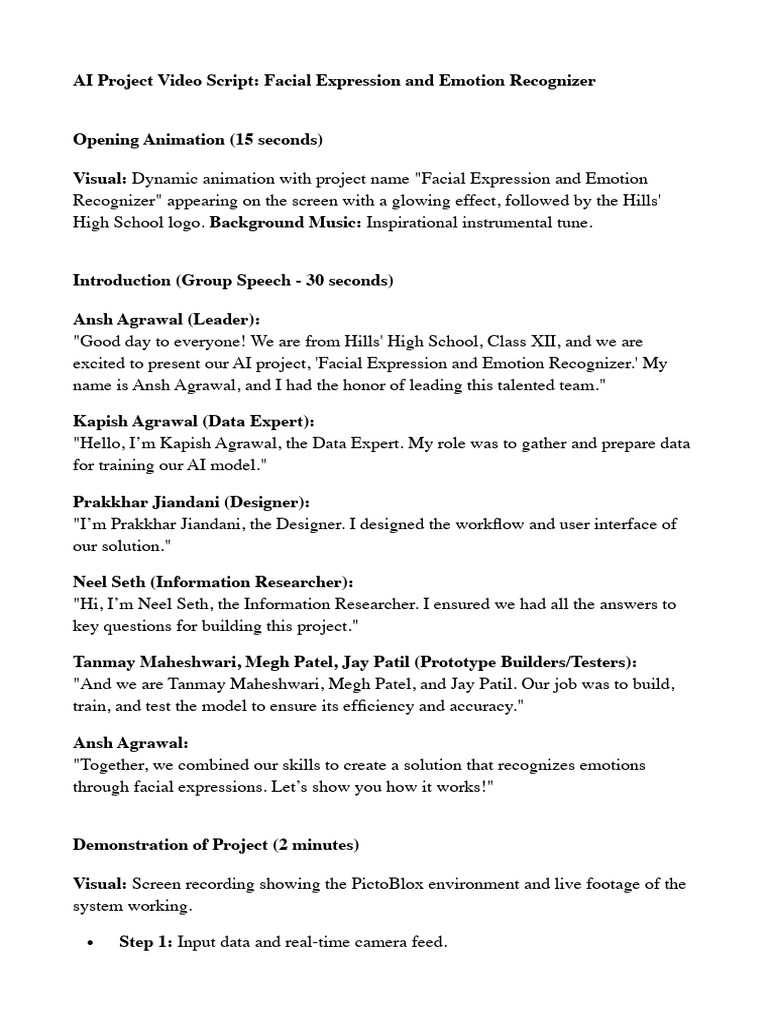 AI PROPJECT SCRIPT | PDF | Human Communication | Computing