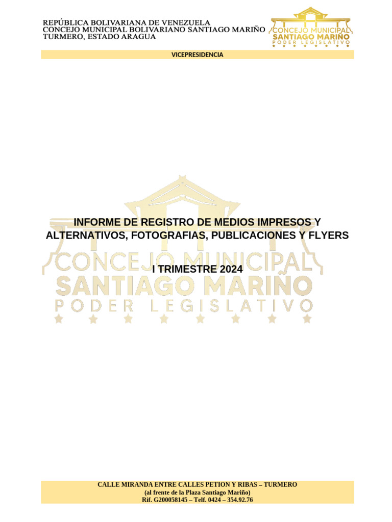 1er INFORME DE REGISTRO DE MEDIOS I TRIMESTRE 2024 | PDF | Comunicación ...