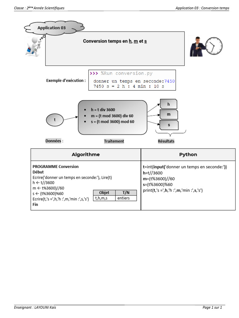 Conversion de Temps en Python | PDF