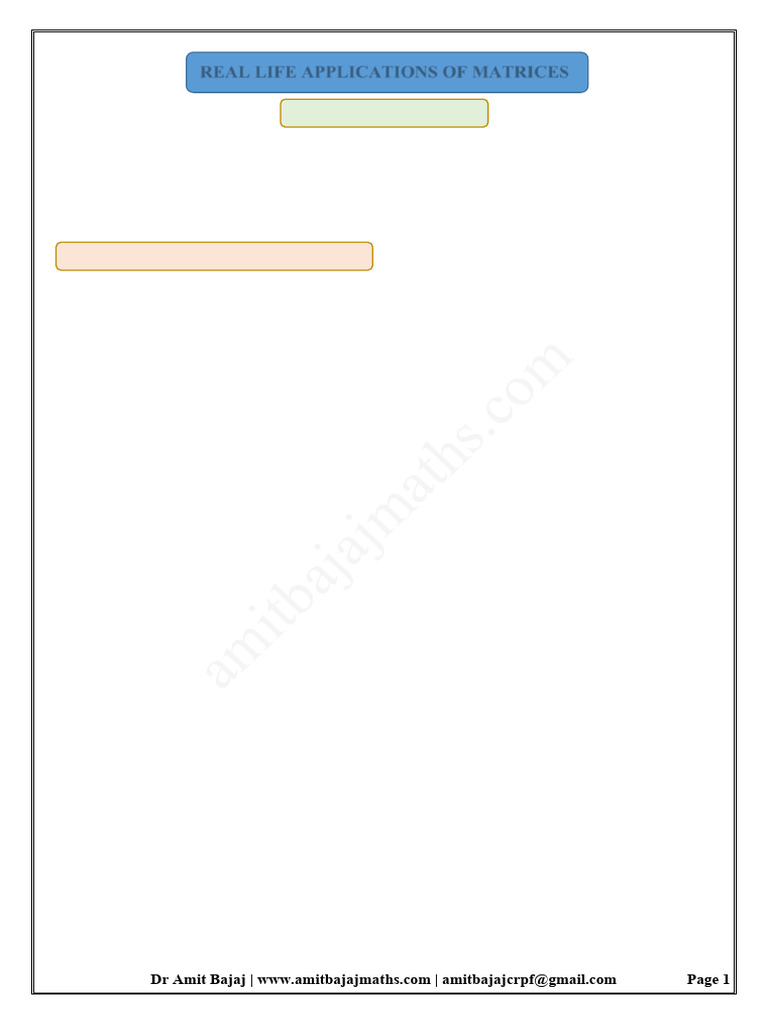 Real Life Applications of Matrices | PDF | Encryption | Matrix ...